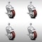 Service Caster 4 Inch SS Maroon Polyurethane Wheel Swivel 1/2 Inch Threaded Stem Caster Set Brake SCC-SSTS20S414-PPUB-MRN-TLB-121315-4 - alternate 1